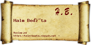 Halm Beáta névjegykártya
