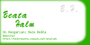 beata halm business card