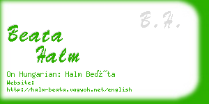 beata halm business card